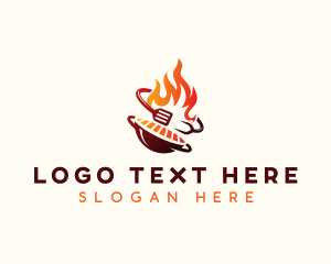 Roast Grill Flame  logo design