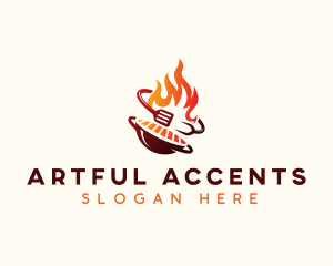 Roast Grill Flame  logo design