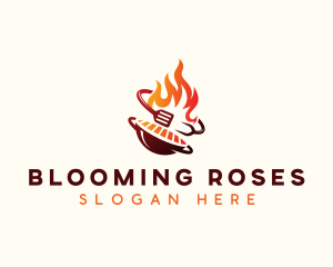 Roast Grill Flame  logo design