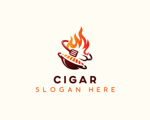 Roast Grill Flame  logo design