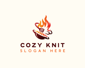 Roast Grill Flame  logo design