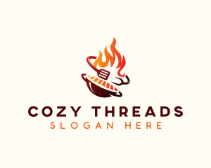 Roast Grill Flame  logo design