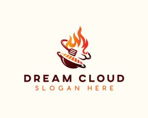 Roast Grill Flame  logo design