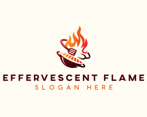 Roast Grill Flame  logo design