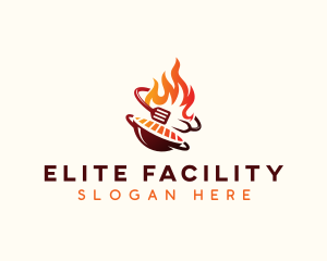 Roast Grill Flame  logo design