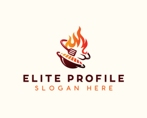 Roast Grill Flame  logo design