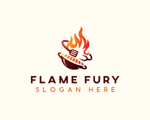 Roast Grill Flame  logo design