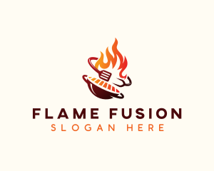 Roast Grill Flame  logo design