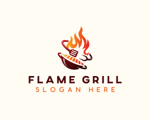 Roast Grill Flame  logo design