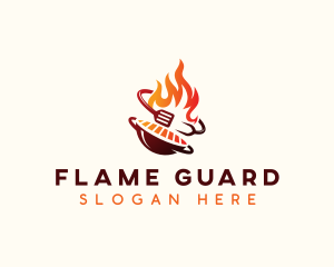 Roast Grill Flame  logo design