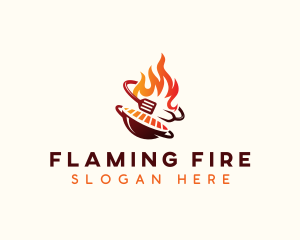 Roast Grill Flame  logo design