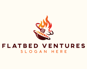 Roast Grill Flame  logo design