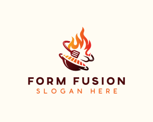 Roast Grill Flame  logo design