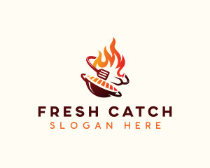 Roast Grill Flame  logo design