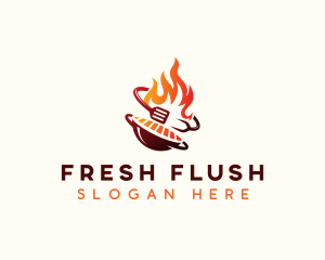 Roast Grill Flame  logo design