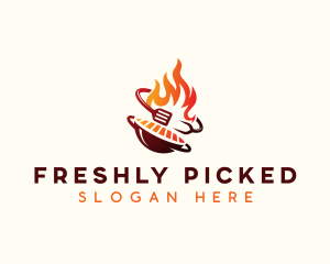 Roast Grill Flame  logo design