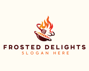 Roast Grill Flame  logo design