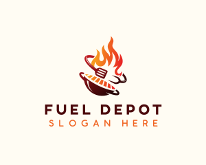 Roast Grill Flame  logo design