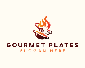 Roast Grill Flame  logo design