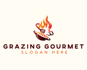 Roast Grill Flame  logo design