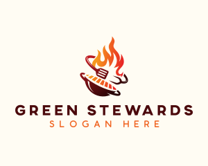 Roast Grill Flame  logo design