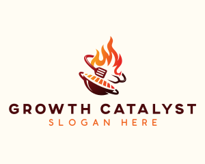 Roast Grill Flame  logo design