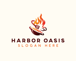 Roast Grill Flame  logo design