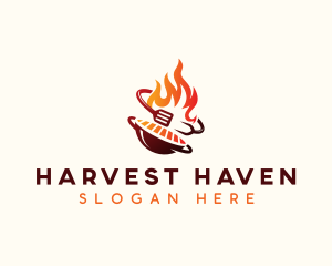 Roast Grill Flame  logo design