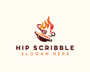 Roast Grill Flame  logo design