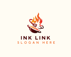 Roast Grill Flame  logo design