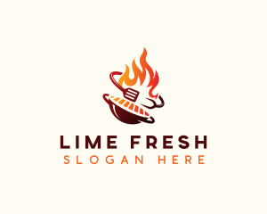 Roast Grill Flame  logo design