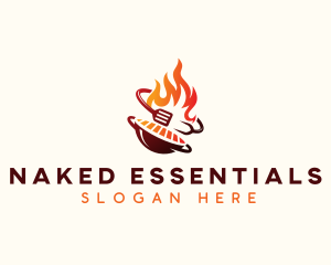 Roast Grill Flame  logo design