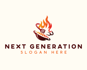 Roast Grill Flame  logo design