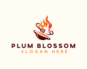 Roast Grill Flame  logo design