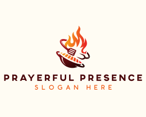 Roast Grill Flame  logo design