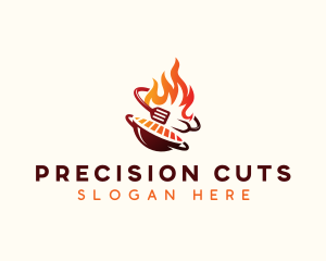 Roast Grill Flame  logo design