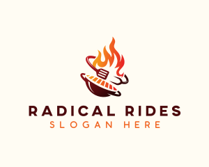 Roast Grill Flame  logo design