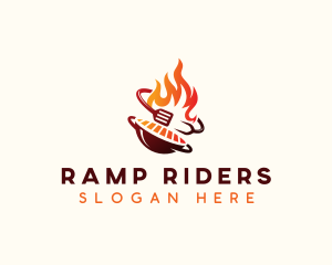 Roast Grill Flame  logo design