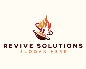 Roast Grill Flame  logo design