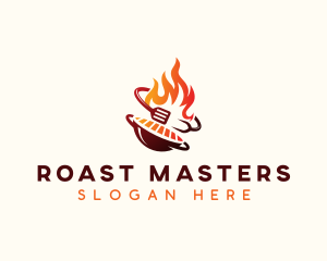 Roast Grill Flame  logo design