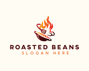 Roast Grill Flame  logo design