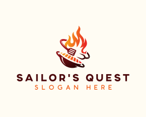 Roast Grill Flame  logo design