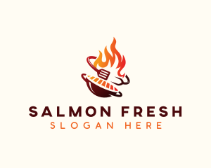 Roast Grill Flame  logo design