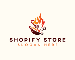 Roast Grill Flame  logo design