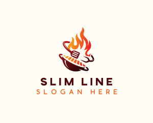 Roast Grill Flame  logo design