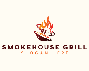 Roast Grill Flame  logo design