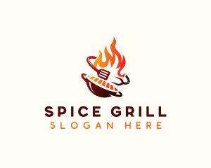 Roast Grill Flame  logo design