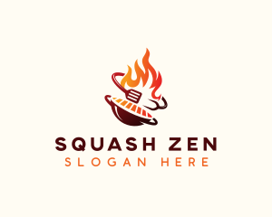 Roast Grill Flame  logo design