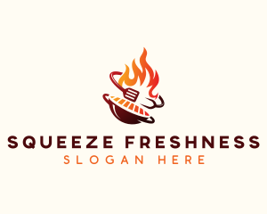 Roast Grill Flame  logo design