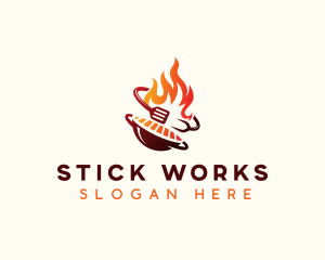 Roast Grill Flame  logo design